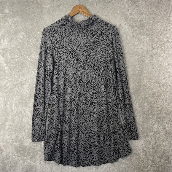 Cuddl Duds T Shirt Dress Women's Gray Long Sleeve Cowl Neck Stretch SZ/M - Picture 2 of 12